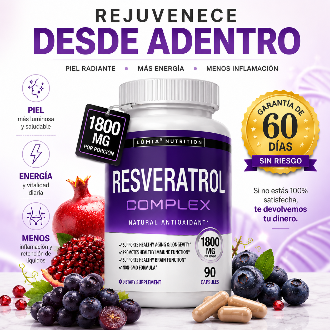 Resveratrol | Apoya tu cuerpo con el paso del tiempo