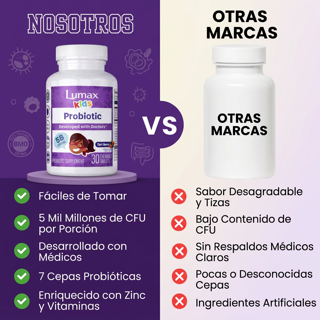 Apoya su digestión y fortalece sus defensas con probióticos, zinc y vitaminas esenciales.